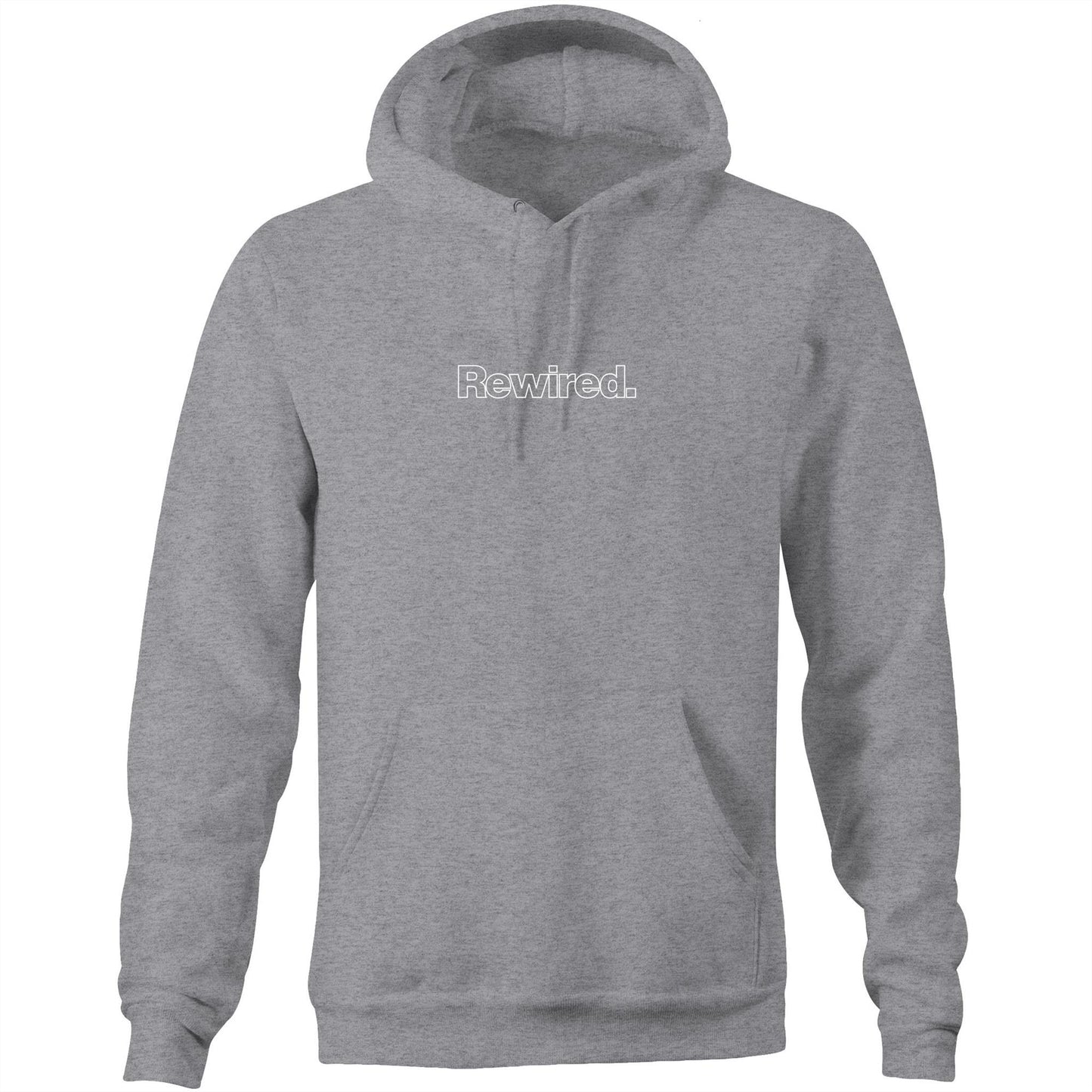 Rewired Our Happy Place Pink (front and back designs) AS Colour - Unisex Stencil Hood