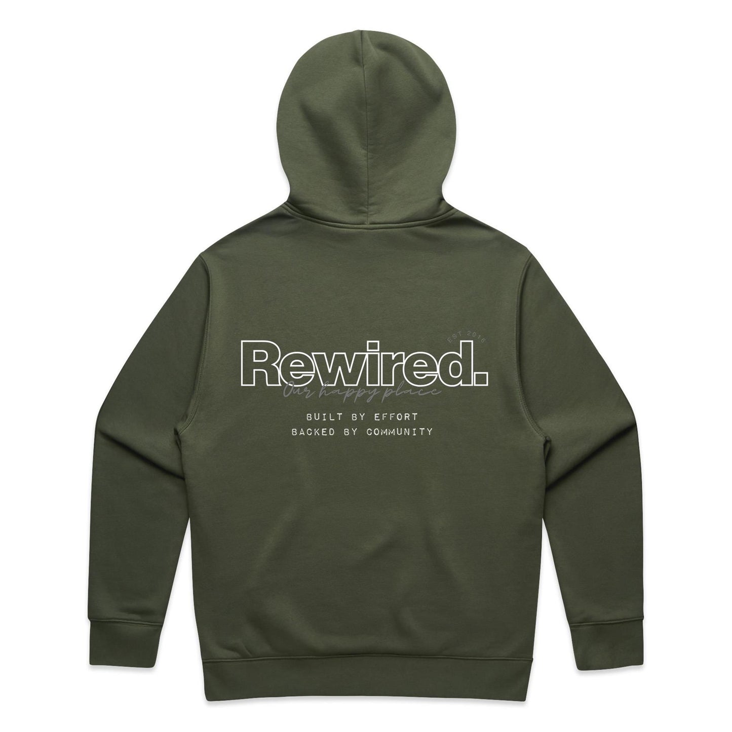 Rewired Our Happy Place Grey (AS Colour Relax Hood - Unisex)