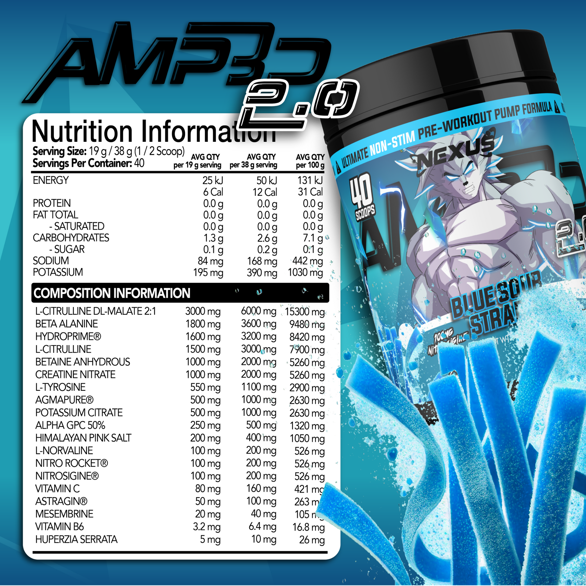 AMP3D 2.0 Non-Stim Pre-Workout