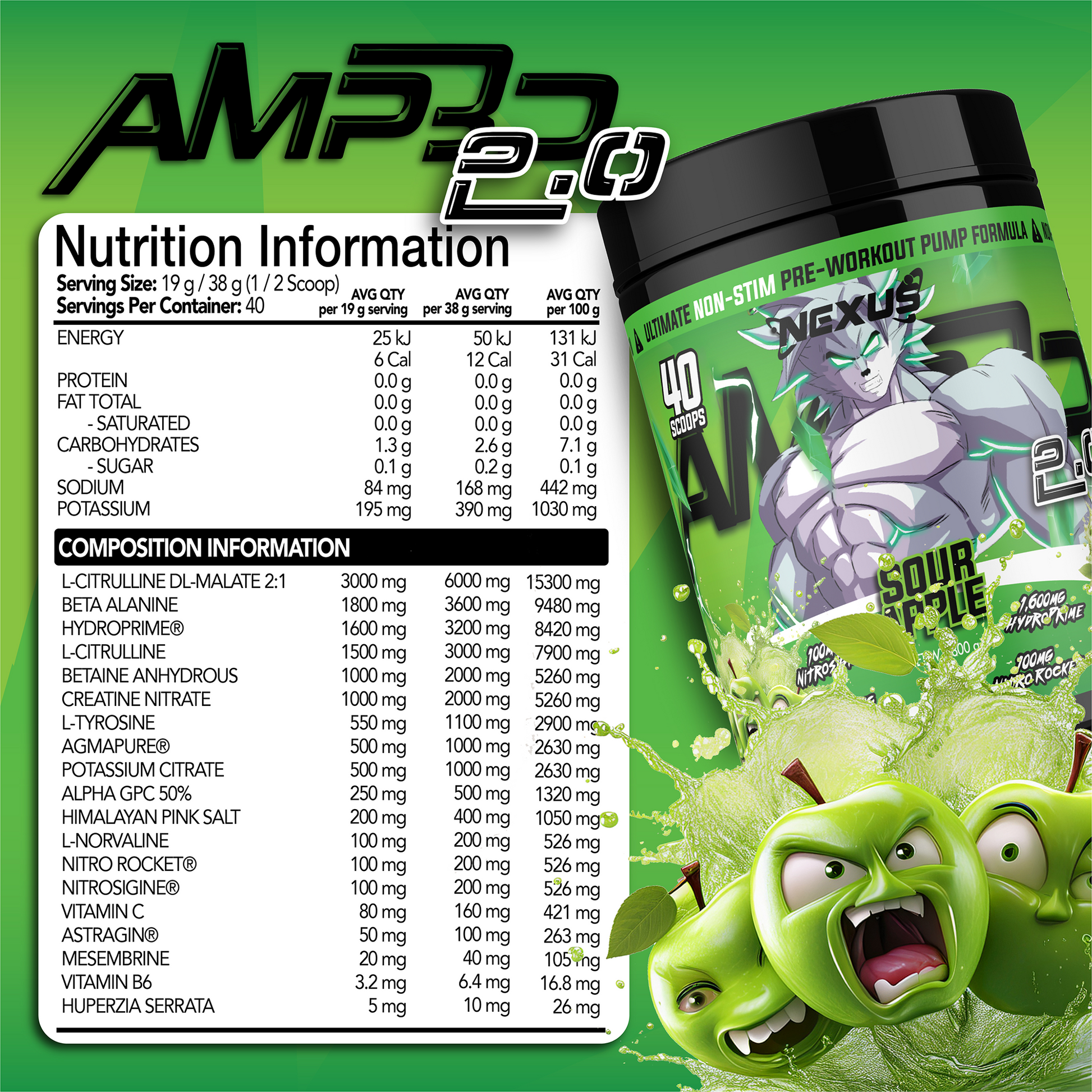 AMP3D 2.0 Non-Stim Pre-Workout