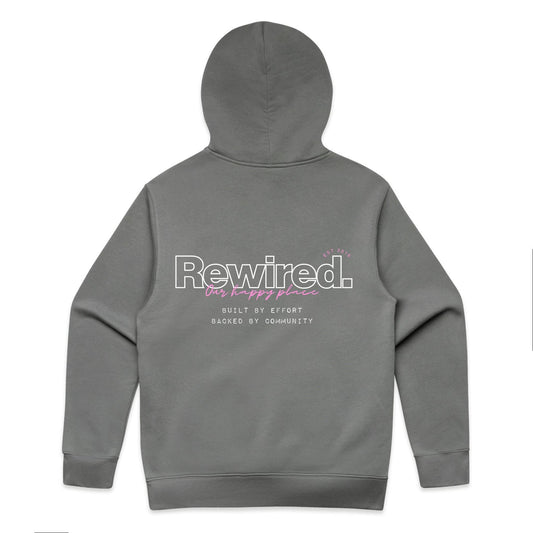 Rewired Our Happy Place Pink (Front and Back Design) - AS Colour Relax Hood - Unisex